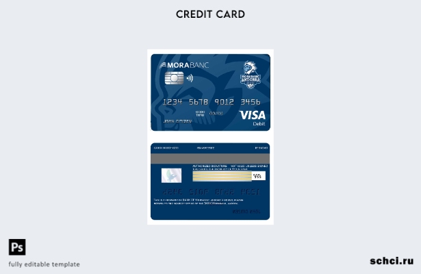 цифровая загрузка дебетового шаблона Visa Andorra Morabank Visa